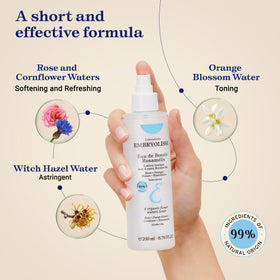 Embryolisse Rosamelis toner focuses on soothing, pore-softening action for all skin types.