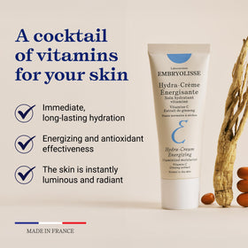 Bright, radiant complexion after applying Embryolisse Vitamin C Energizing Moisturizer.