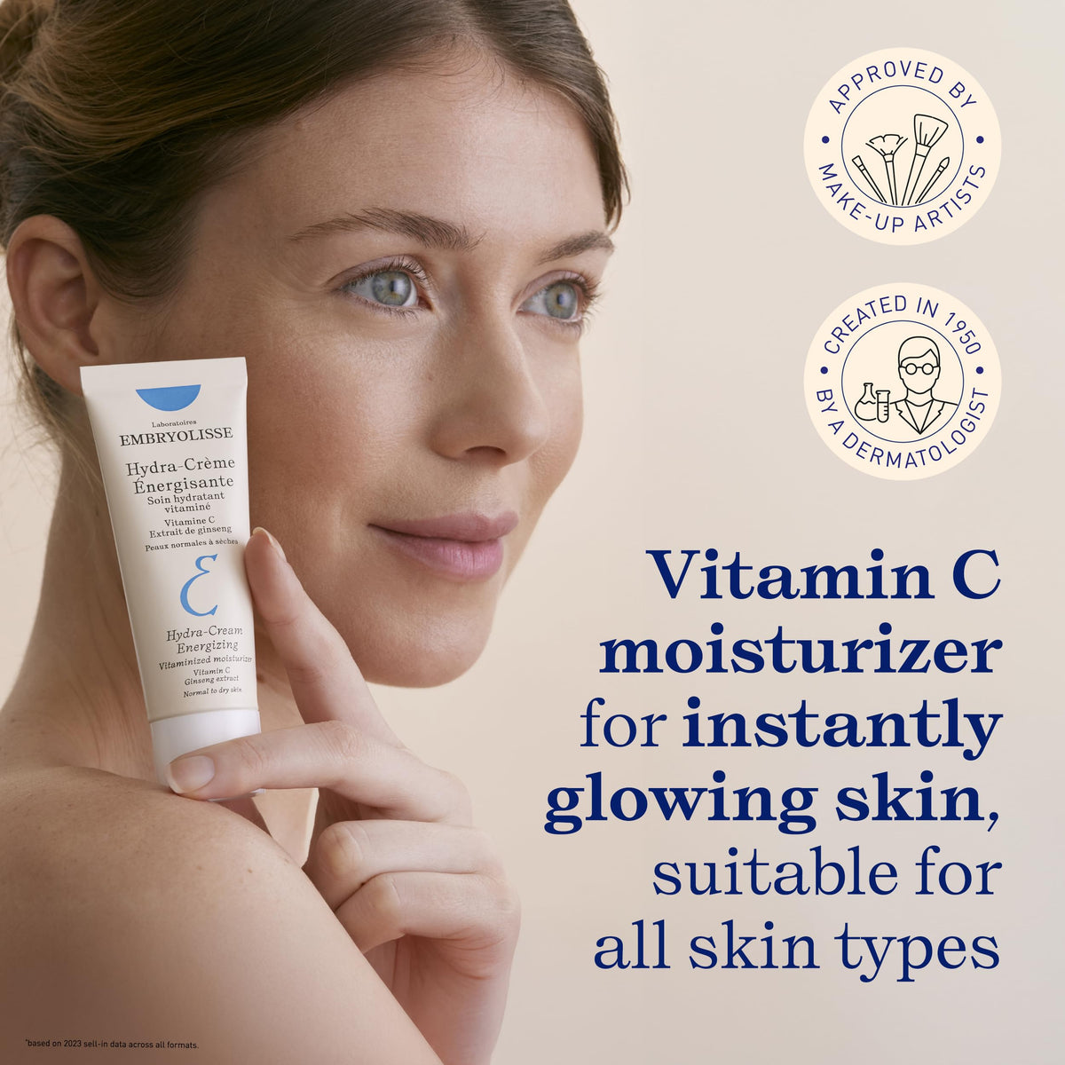 Creamy texture close-up of Embryolisse Vitamin C Energizing Moisturizer.