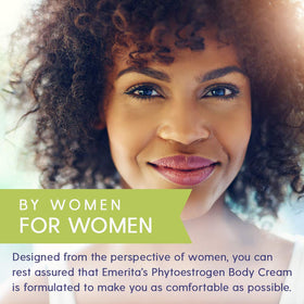Emerita phytoestrogen body cream being applied on skin