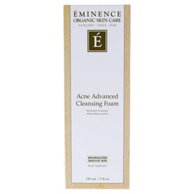 Eminence Acne Advanced Cleansing Foam applied to the face in daily routine.