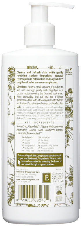 Packaging of Eminence Bright Skin Cleanser emphasizes a soothing routine for sensitive skin.