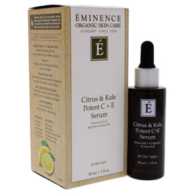 Eminence Citrus & Kale Potent C Plus E Serum texture shows antioxidant-rich formula