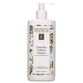 Eminence Clear Skin Probiotic Cleanser bottle front view for balanced cleansing.