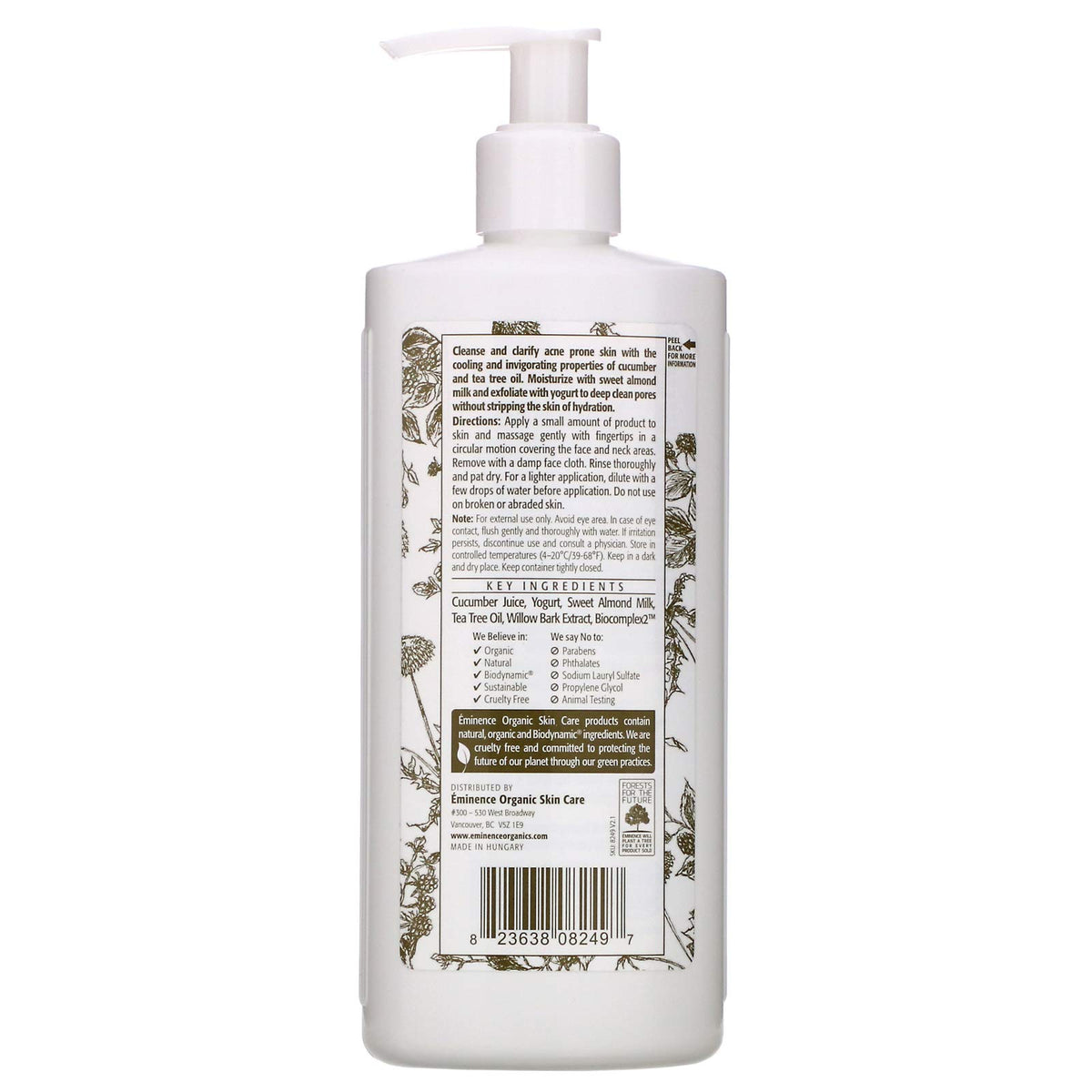 Eminence Clear Skin Probiotic Cleanser product shot highlights gentle, oil-control cleansing.