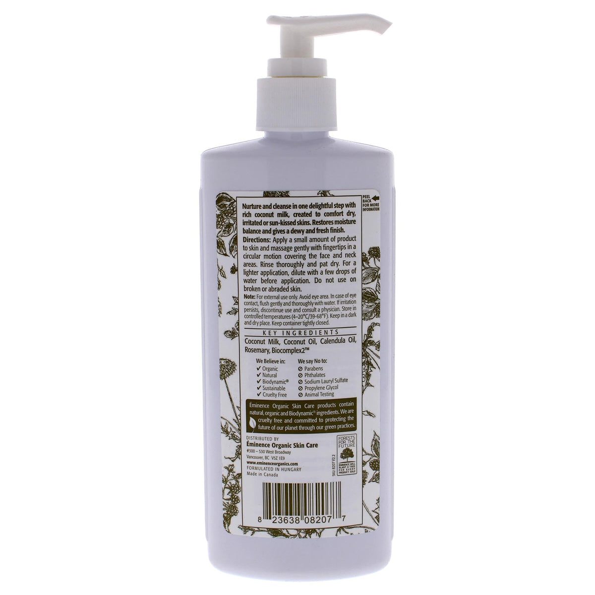 Eminence Coconut Milk Cleanser texture close-up shows creamy formula ideal for dry or irritated skin.