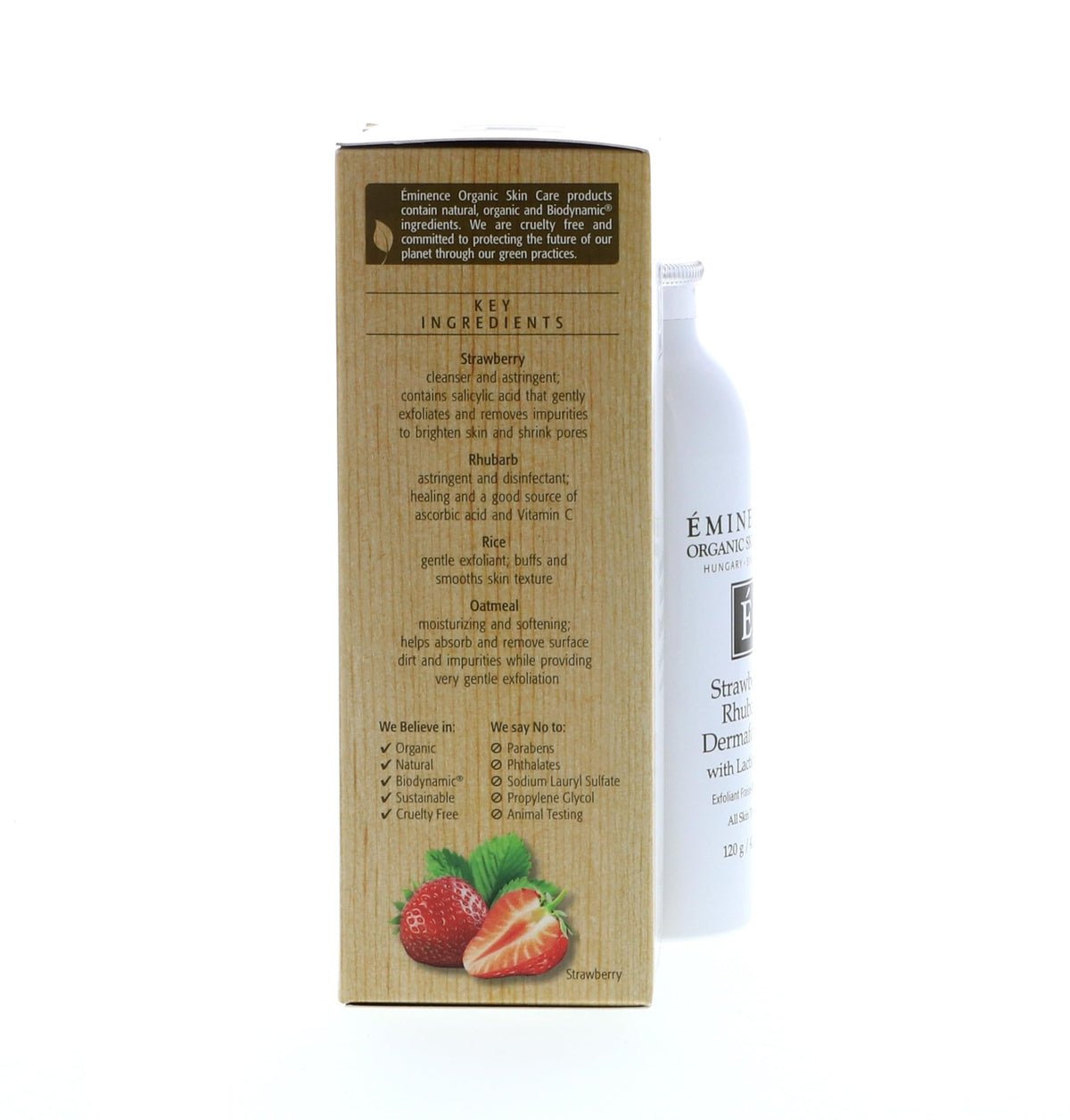 Eminence Dermafoliant Lactic acid close-up signals gentle renewal benefits.
