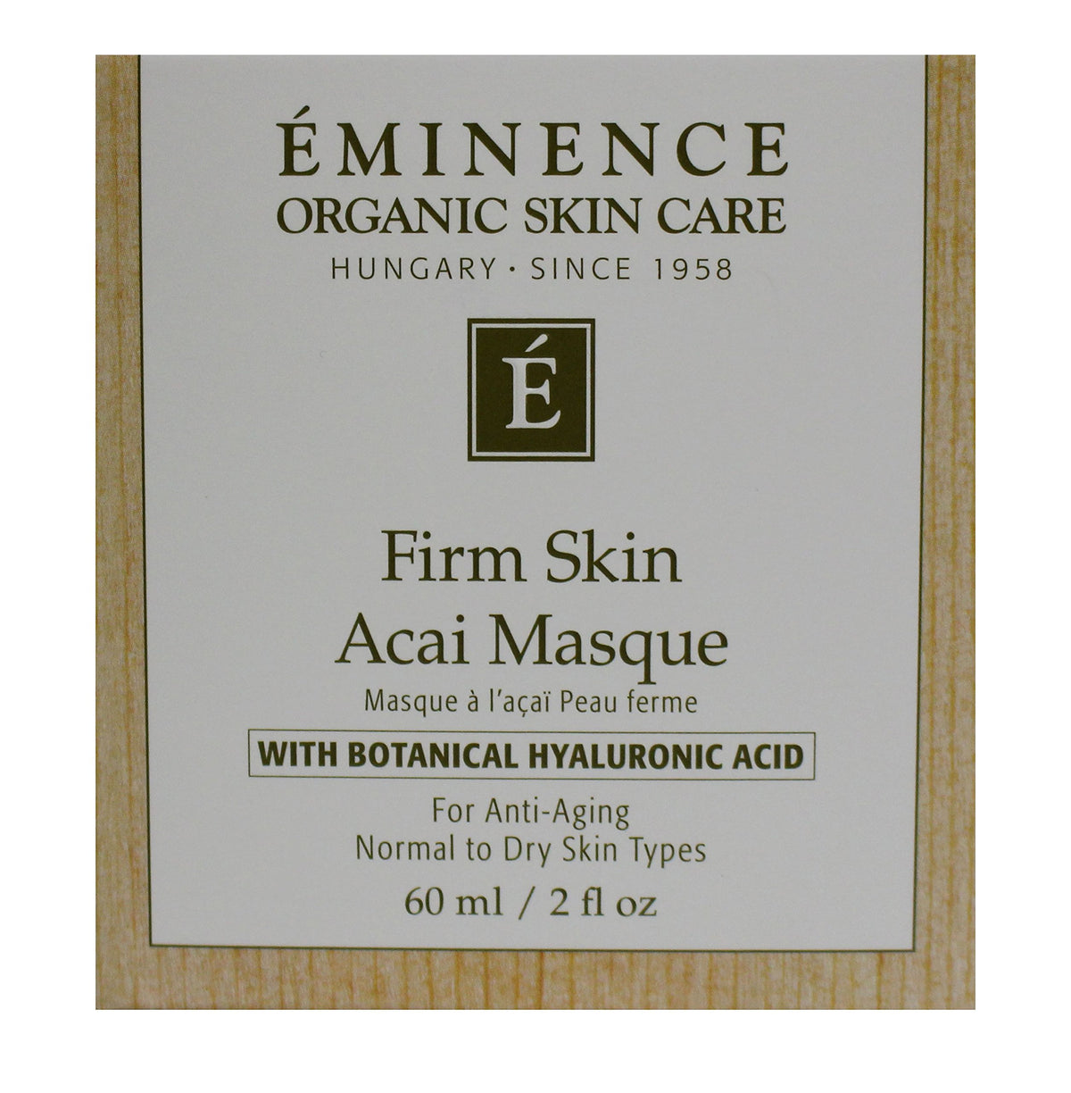 Eminence Firm Skin Acai Masque ingredients close-up with berry antioxidants.