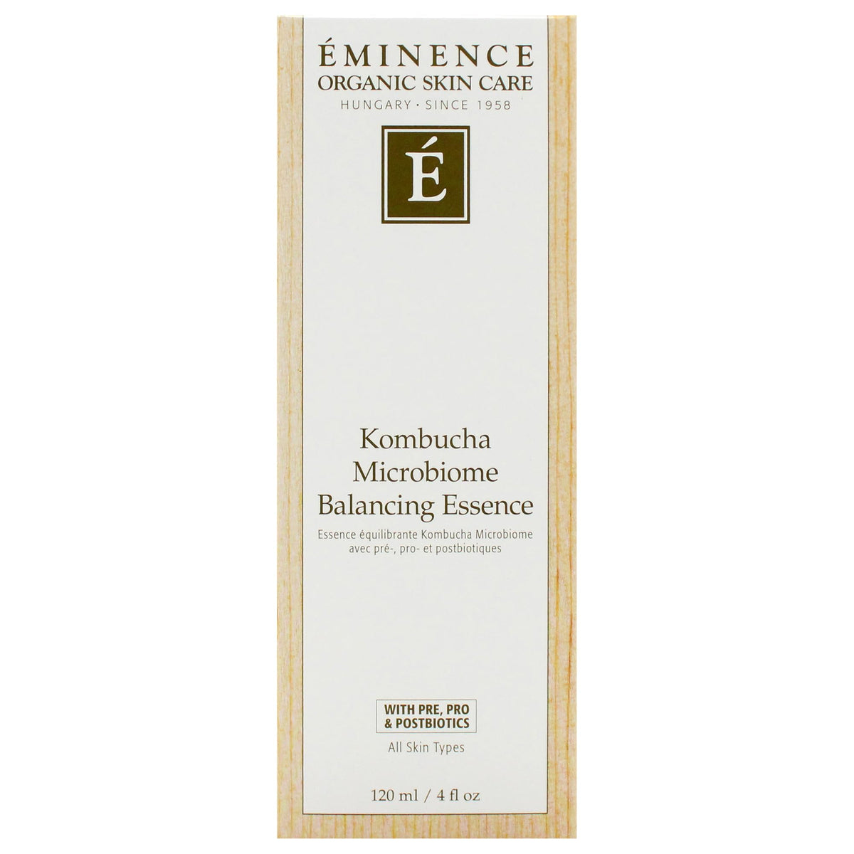 Luminosity-boosting look with Eminence Kombucha Balancing Essence on skin