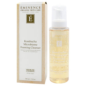 Eminence cleanser foam on hand shows easy, gentle daily application.