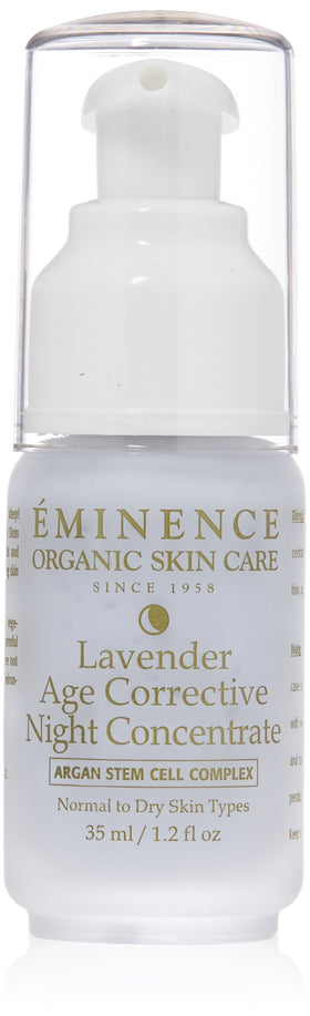 Eminence Lavender Age Corrective Night Concentrate bottle hydrates the skin as you sleep
