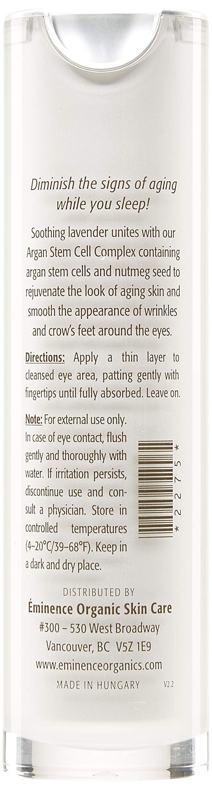 Eminence Lavender Eye Cream closeup highlighting soothing formula for delicate eye skin