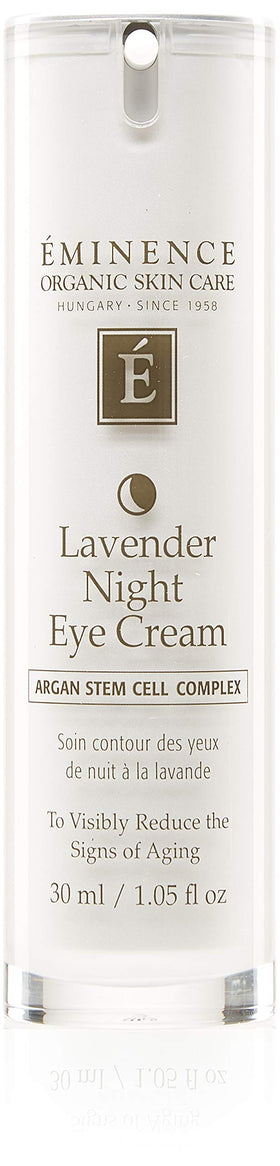 Eminence Lavender Eye Cream jar showing rich hydration for overnight care