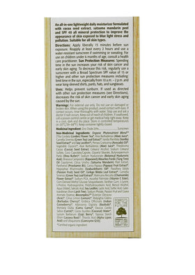 Eminence Lilikoi SPF 40 application on hand showing creamy moisturizer