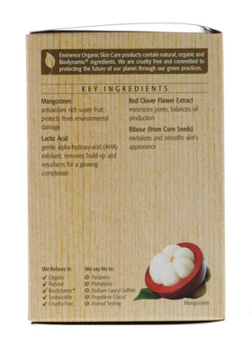 Eminence Mangosteen Daily Resurfacing Concentrate glow result close-up suggests smoother skin.