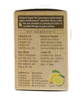Eminence Organic Citrus Lip Balm with citrus backdrop for refreshing care.