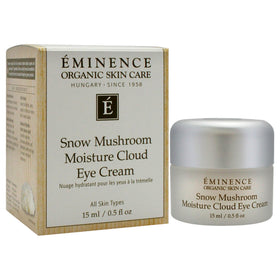 Eminence Snow Mushroom Eye Cream packaging—premium jar highlighting botanical skincare for eye-area care.