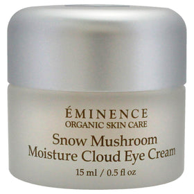 Eminence Snow Mushroom Eye Cream texture close-up—rich hydration and smoothing for delicate under-eye skin.
