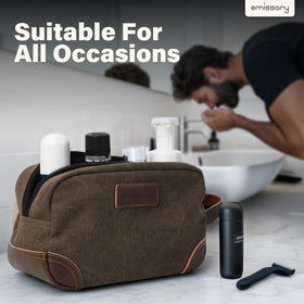 emissary compact-size bag filled with travel bottles