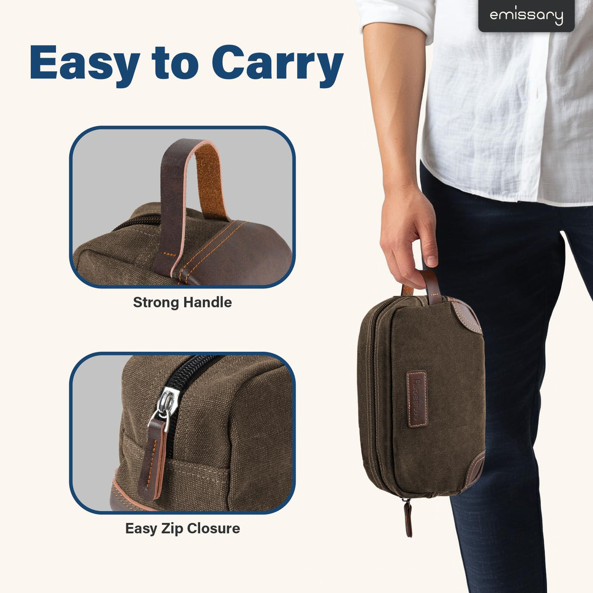 emissary toiletry bag main compartment ready for larger items