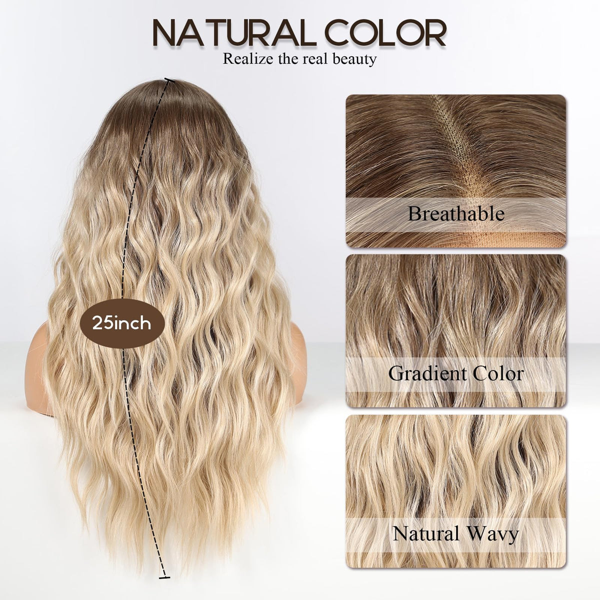 EMMOR hand-tied lace wig with breathable rose net cap for comfort.