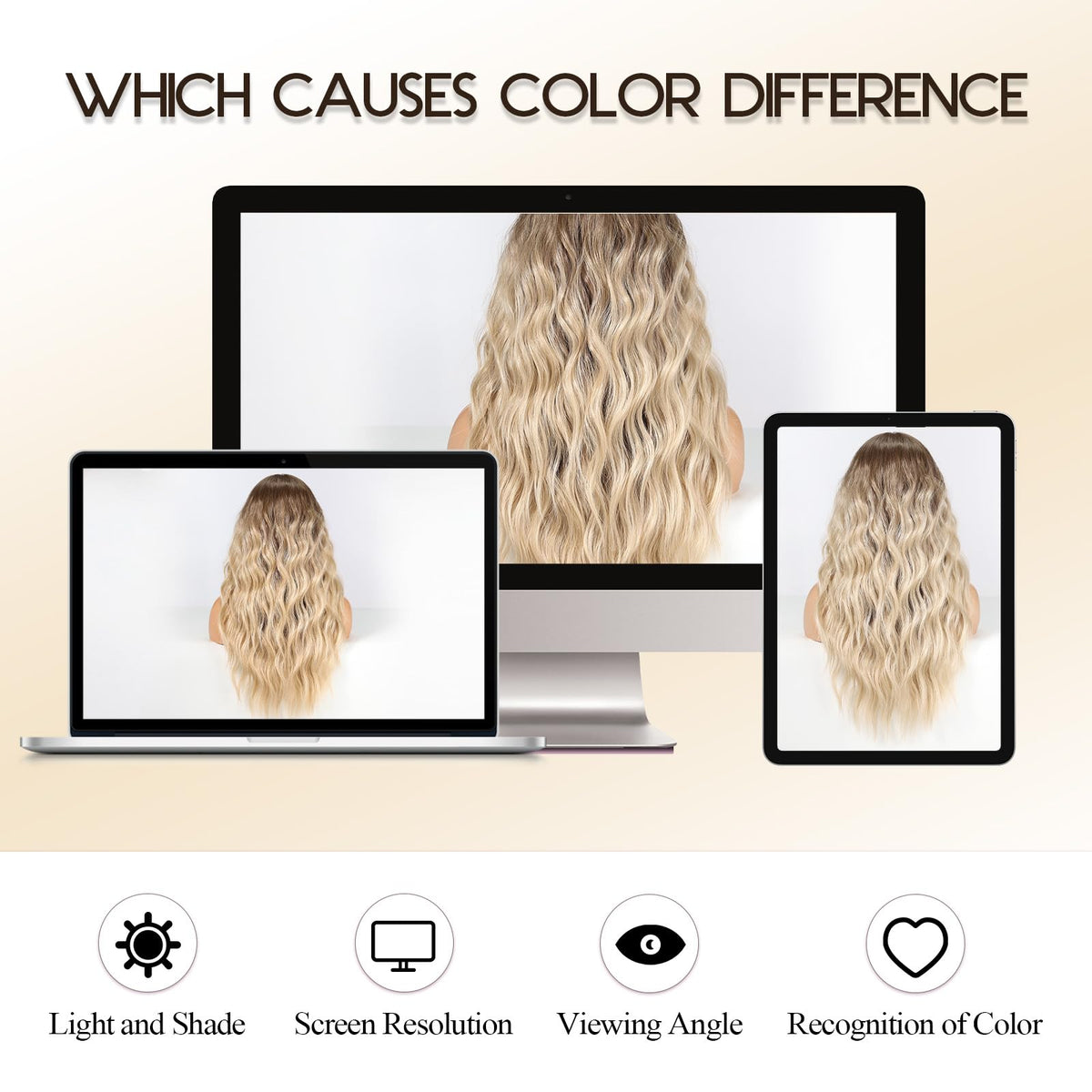EMMOR heat-friendly synthetic wig suitable for styling with heat tools.