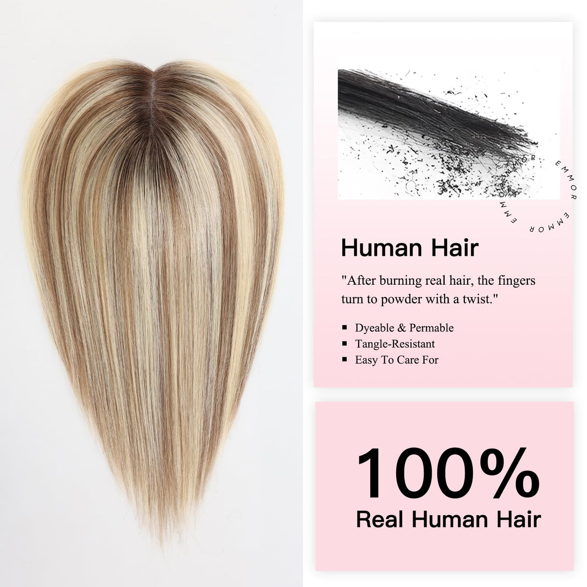EMMOR topper on thinning front hairline adding instant volume.