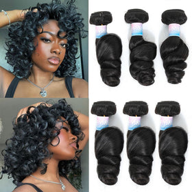 EMOL Loose Wave Bundles: close-up of true-to-length weft for natural look