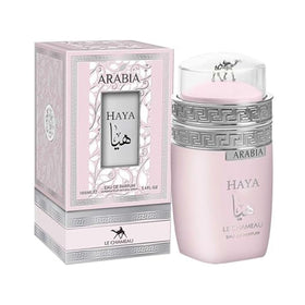 Emper Arabia Haya bottle front, a floral musk fragrance for daily confidence.