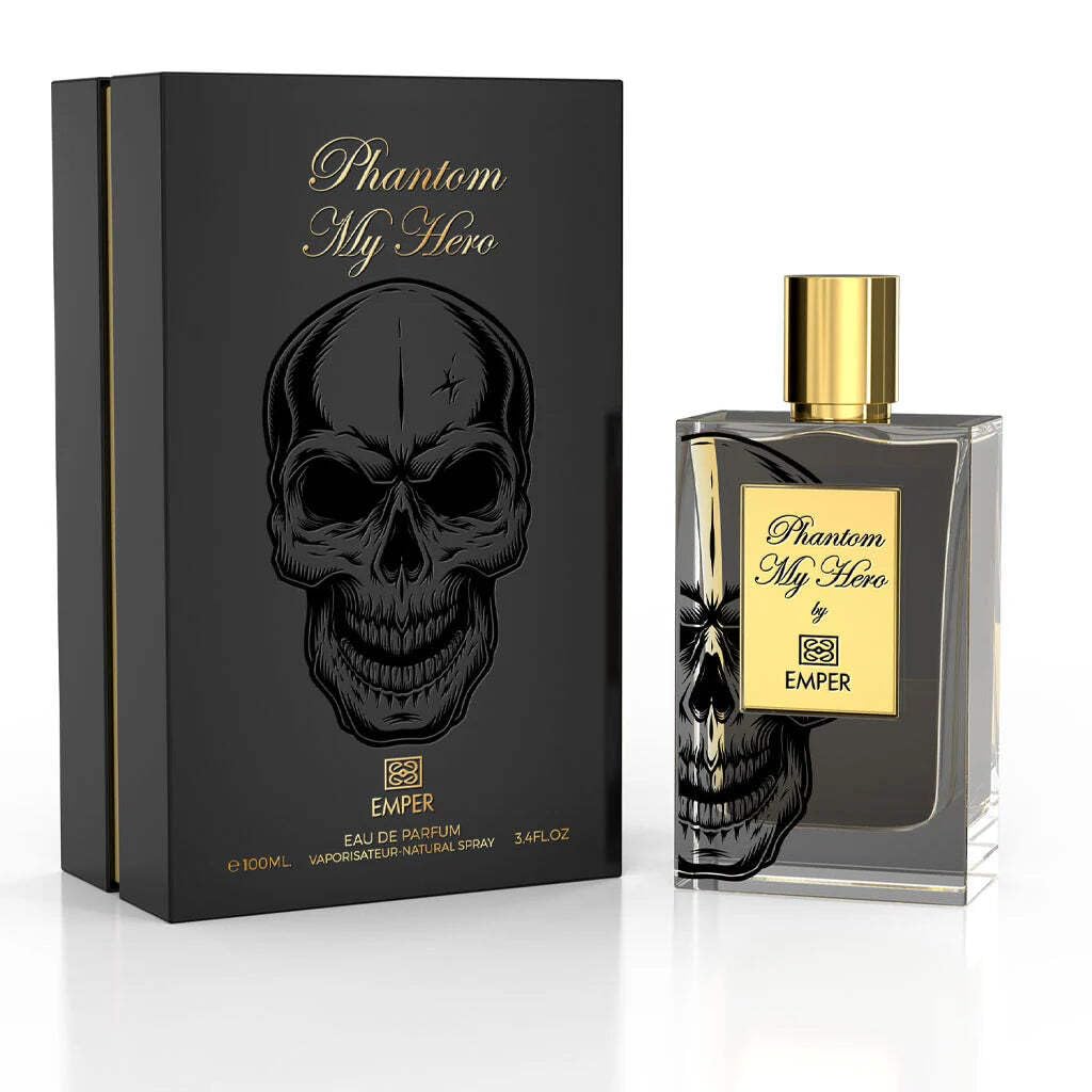 Emper Phatom My Hero bottle closeup reveals premium finish.