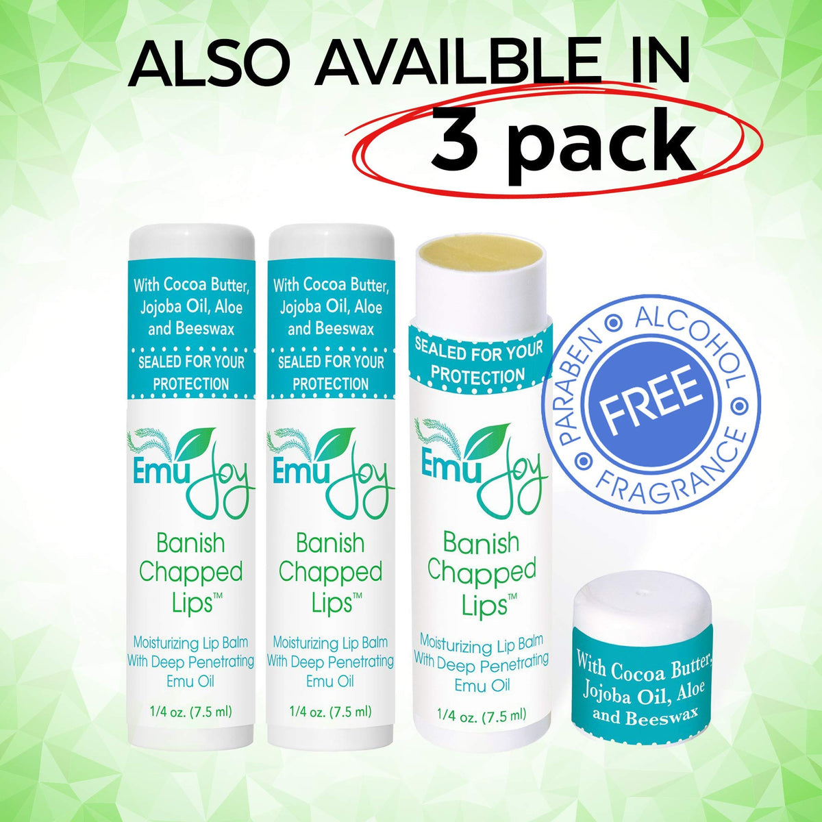 Compact 0.25 oz Emu Joy balm fits in any pocket or purse for on-the-go care.