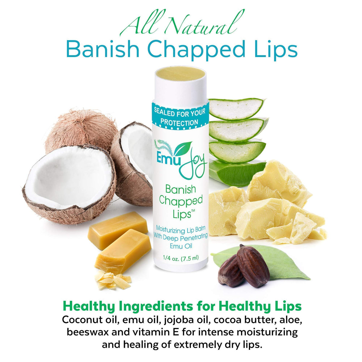 Family-friendly Emu Joy Banish Chapped Lips suitable for adults and kids.