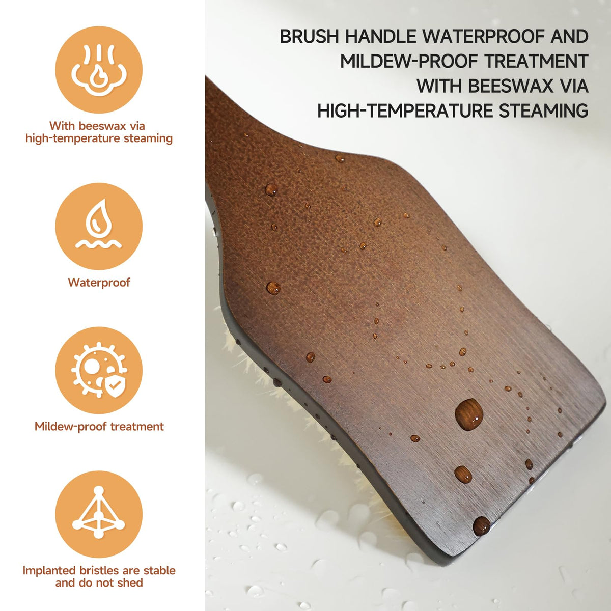 EnamelEVO beeswax-treated base resists shedding for stable bristles.