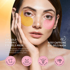 Enaskin Naturals 24K Gold eye mask close-up for soothing hydration