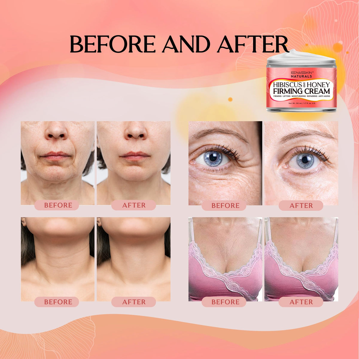 Enaskin Naturals application shot of neck upward strokes routine