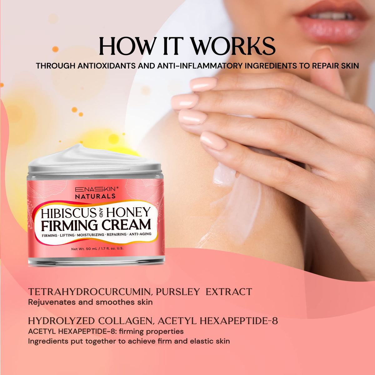 Enaskin Naturals cream texture swirl showcasing silky, fast-absorbing formula