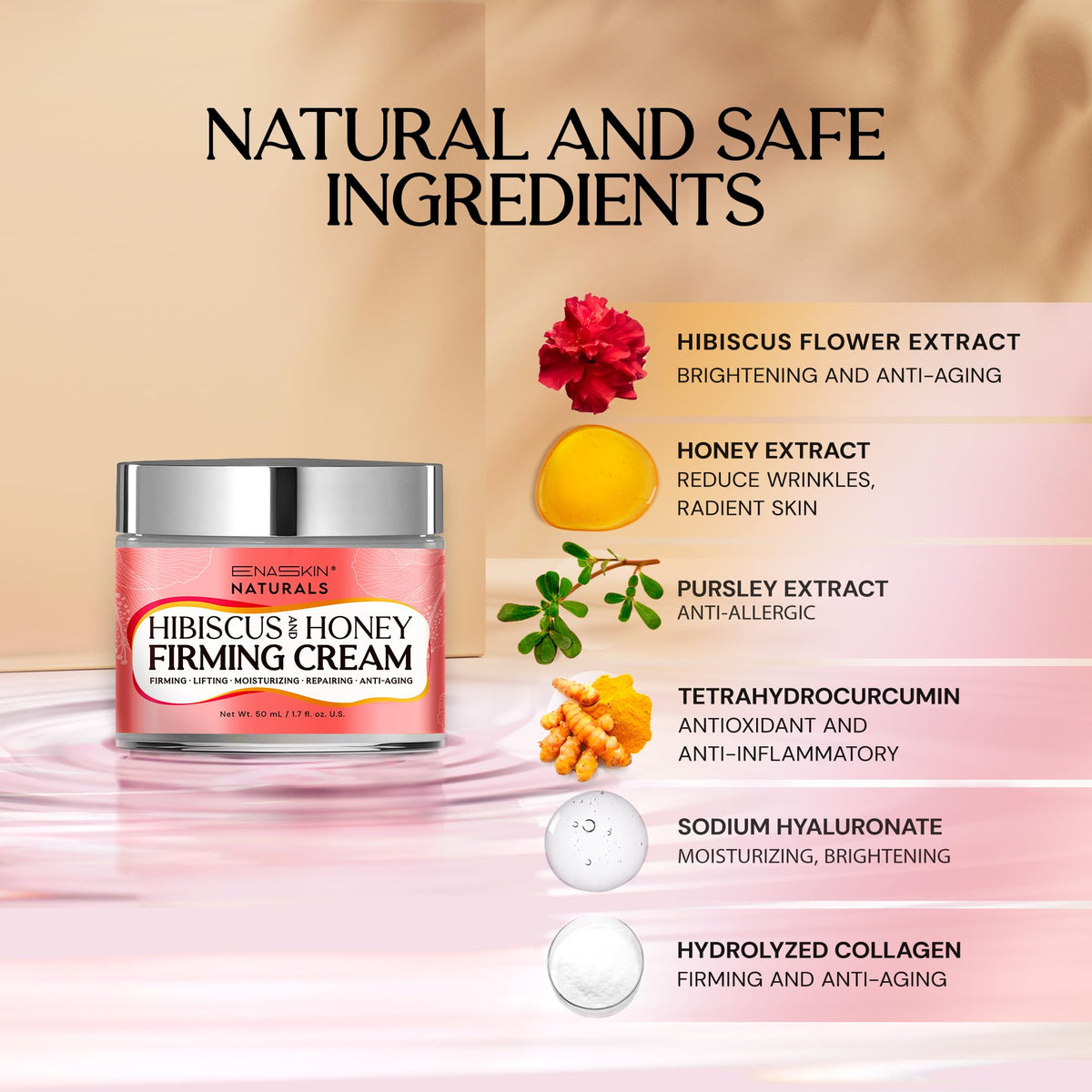 Enaskin Naturals honey drops closeup illustrating deep hydration for skin