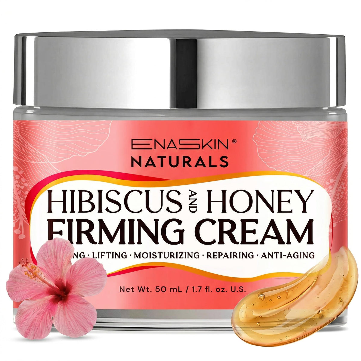 Enaskin Naturals neck cream bottle highlighting premium firming formula and hydration
