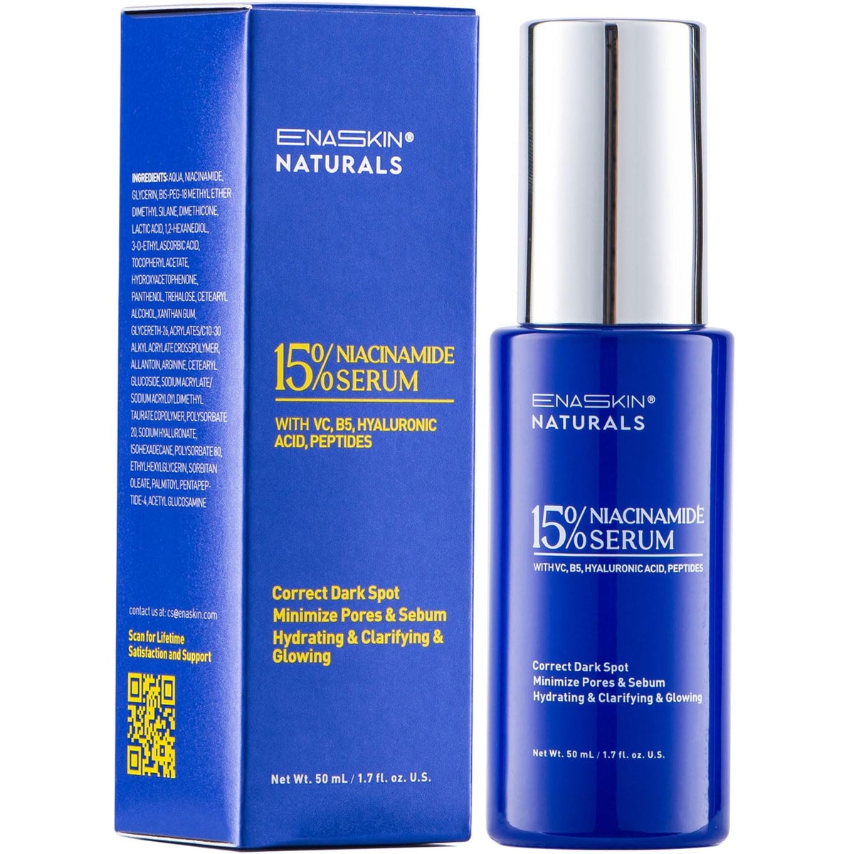 Enaskin Naturals Niacinamide Serum 15% bottle close-up showing brightening potential
