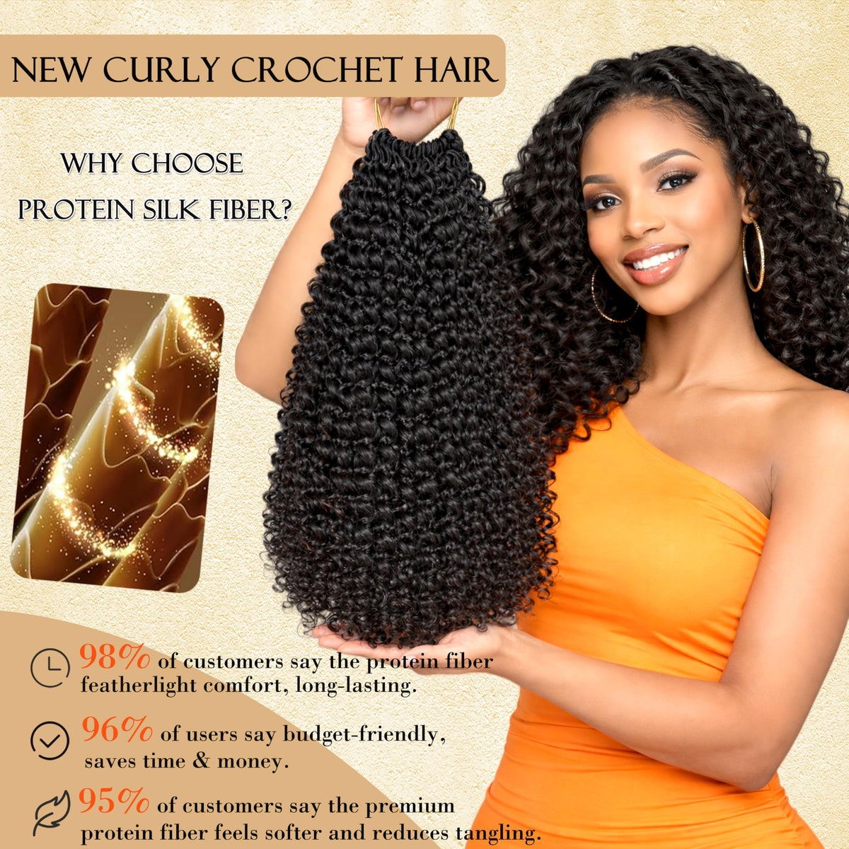 ENBEAUTIFUL lightweight breathable crochet hair on head