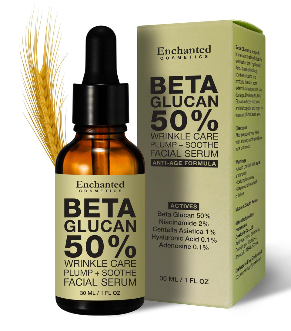 Enchanted Cosmetics 50% Beta Glucan serum bottle for deep hydration