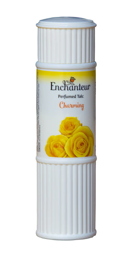 Enchanteur Romantic talc powder with roses and jasmine scent.