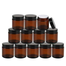 Encheng amber 4oz jar with inner liner for secure cosmetic storage.