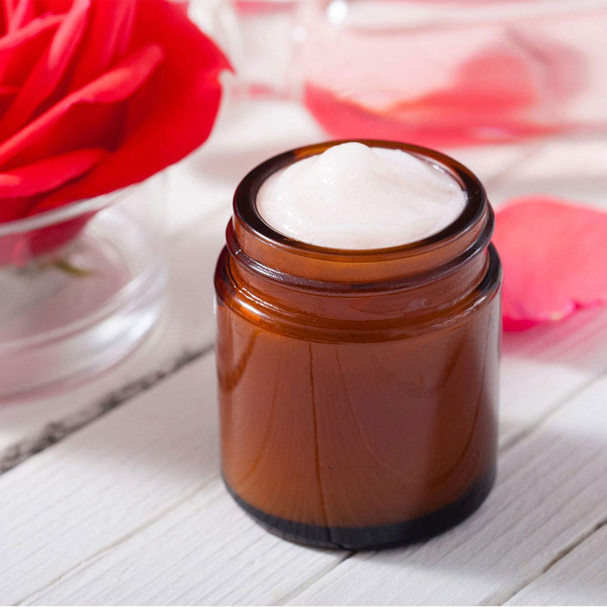 Encheng amber jar set with dome lids for organized storage.