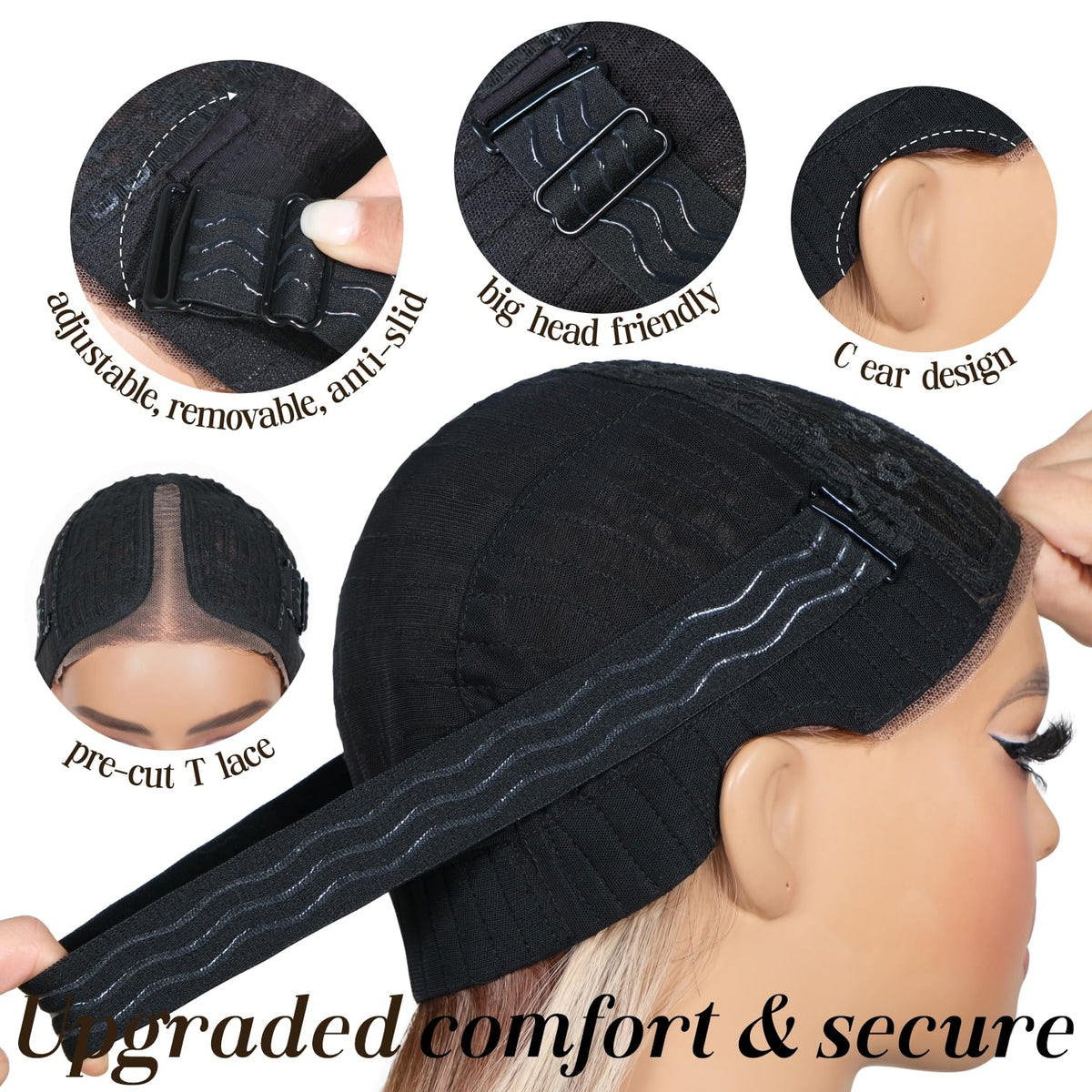 ENCOUNTERU ready-to-wear middle-part wig for balanced everyday looks.
