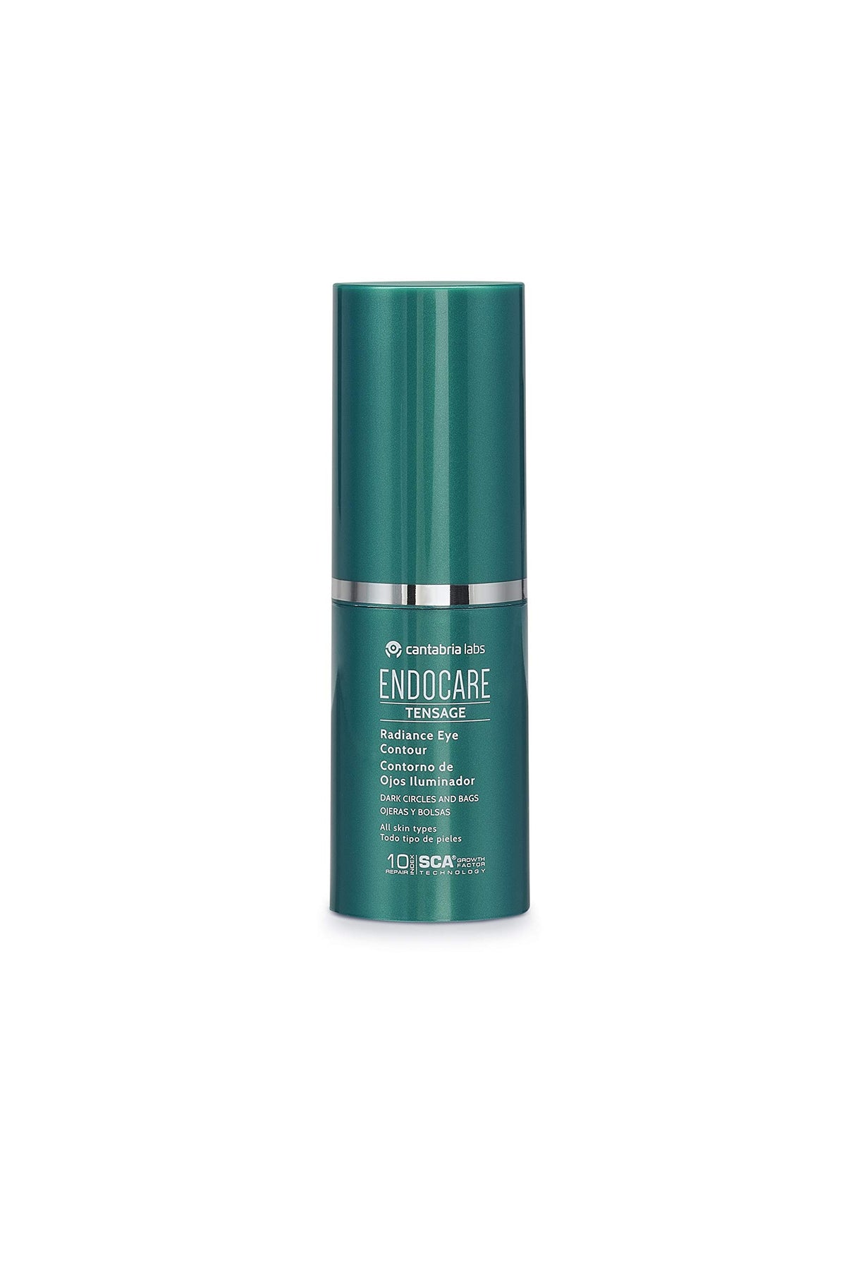 Endocare Tensage Eye Contour Radiance dispensing shot suggests easy morning routine application