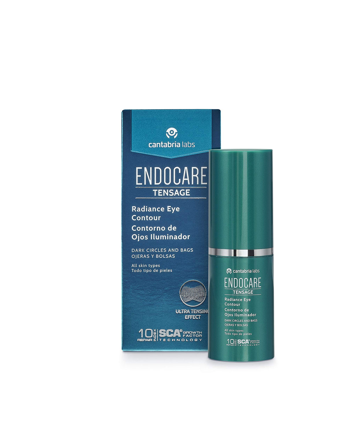 Endocare Tensage Eye Contour Radiance skin close-up implies firmer, refreshed eye contour