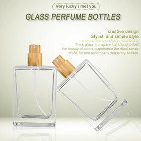 Enenes square gold atomizer on a compact perfume bottle