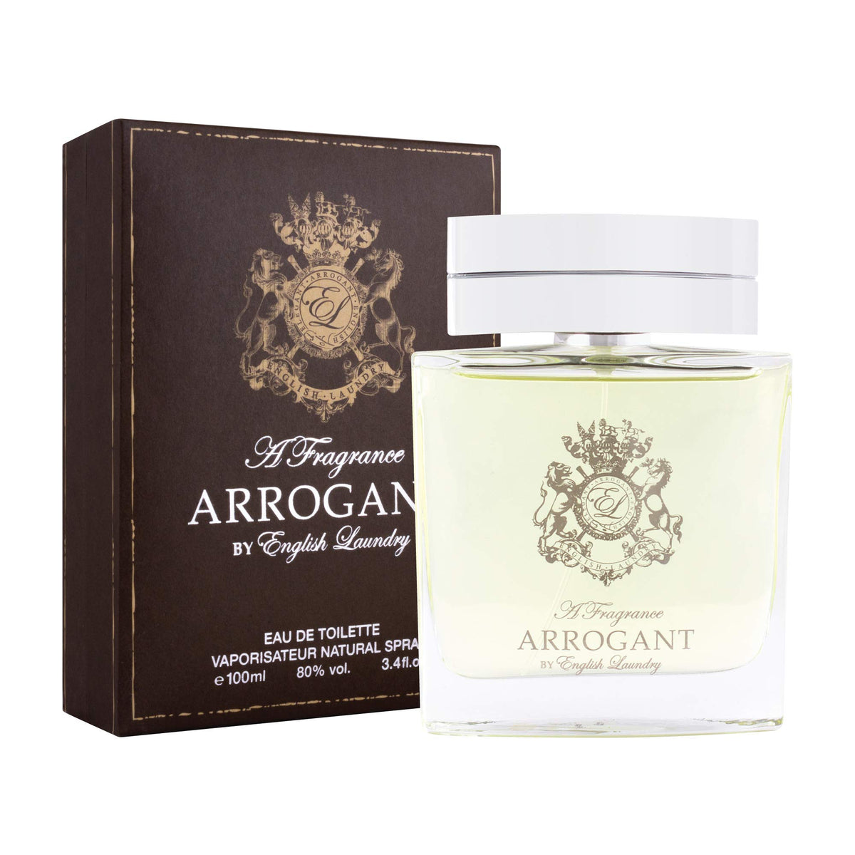 English Laundry Arrogant EDT bottle with bergamot and sandalwood for daily wear.