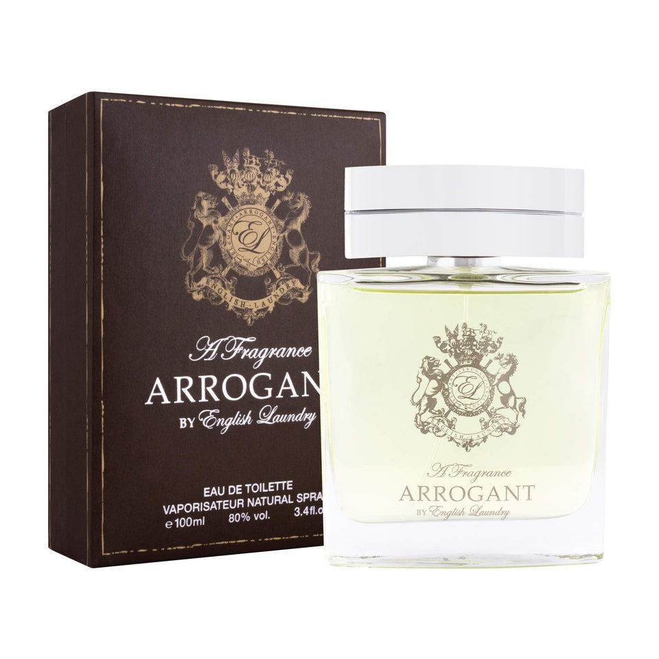 English Laundry Arrogant EDT bottle with bergamot and sandalwood for daily wear.